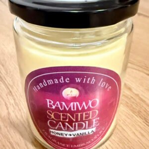 Bamiwo Hand Made – Honey Vanilla Candle - 12 Oz Jar