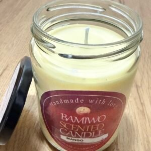 Bamiwo Hand Made – Mango Candle Scented — 12 Oz Jar